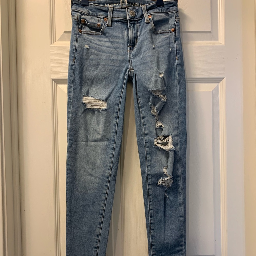 American Eagle light wash jegging